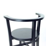 Set Of 4, Black Oak Dining Chairs, Czechoslovakia 1930s