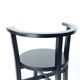 Set Of 4, Black Oak Dining Chairs, Czechoslovakia 1930s