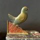 Pair of art deco bronze bookends pigeons dove marble
