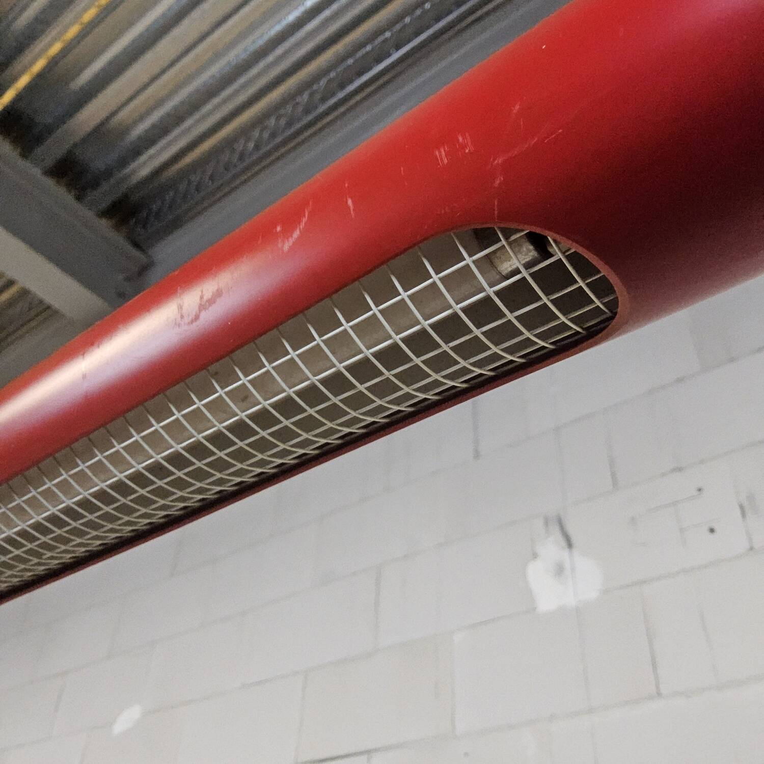 Vintage height adjustable red fluorescent tube lamp (Massive)