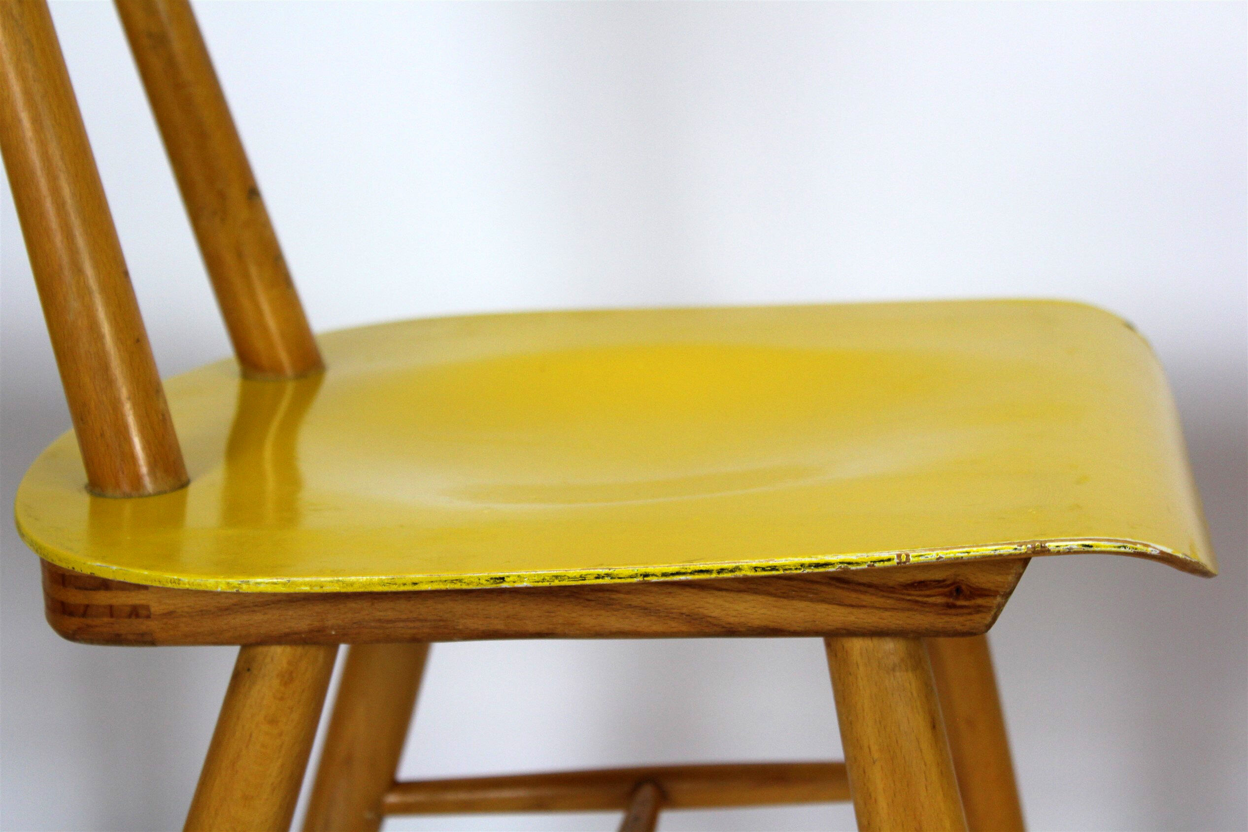 Set of 4 vintage wooden dining chairs from Ton 1960s