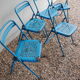 Lot of 5 Souvignet 1960 metal folding chairs