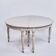 Round Dining Table - Gustavian Style - Gray Painted - Round Legs - Brass Wh