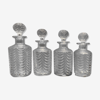 Set of 4 19th century perfume bottles in Baccarat crystal