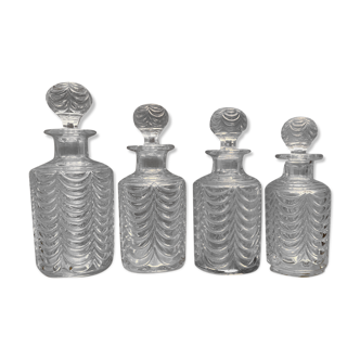 Set of 4 19th century perfume bottles in Baccarat crystal