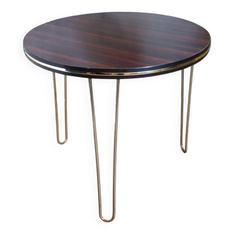 Sellette porte-plante tripode en formica pieds métal années 60