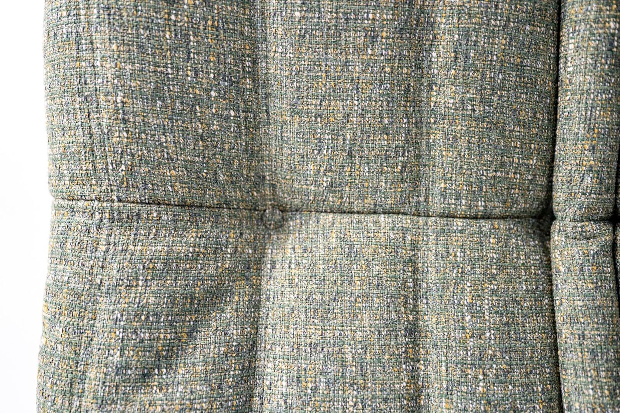 Fauteuil et pouf Togo en tweed émeraude