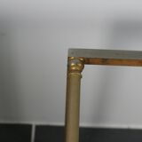 Green marble coffee table and vintage brass gold metal 60