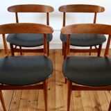 4 chairs Scandinavian 60s teak