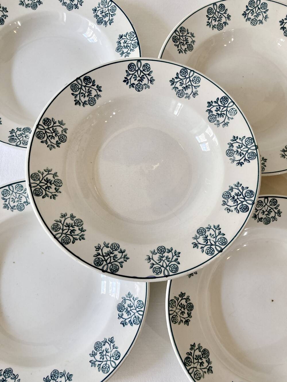 5 deep plates, Sarreguemines, René model