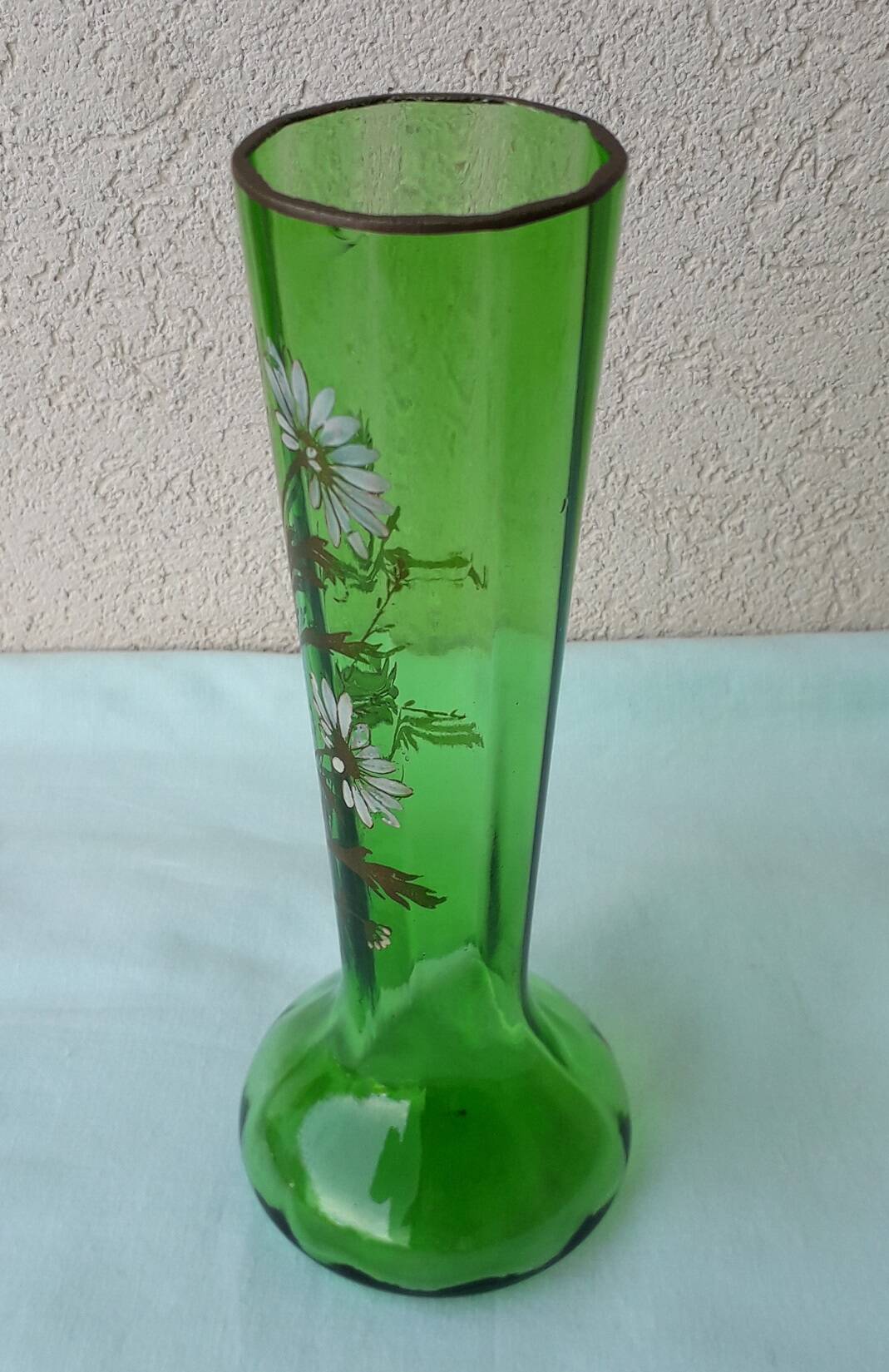 Enamelled glass vase