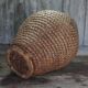 Old basket, straw and bramble bourgne, woven basket, interior decoration.
