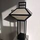 Japanese lamp in black lacquered wood and rice paper H:75cm
