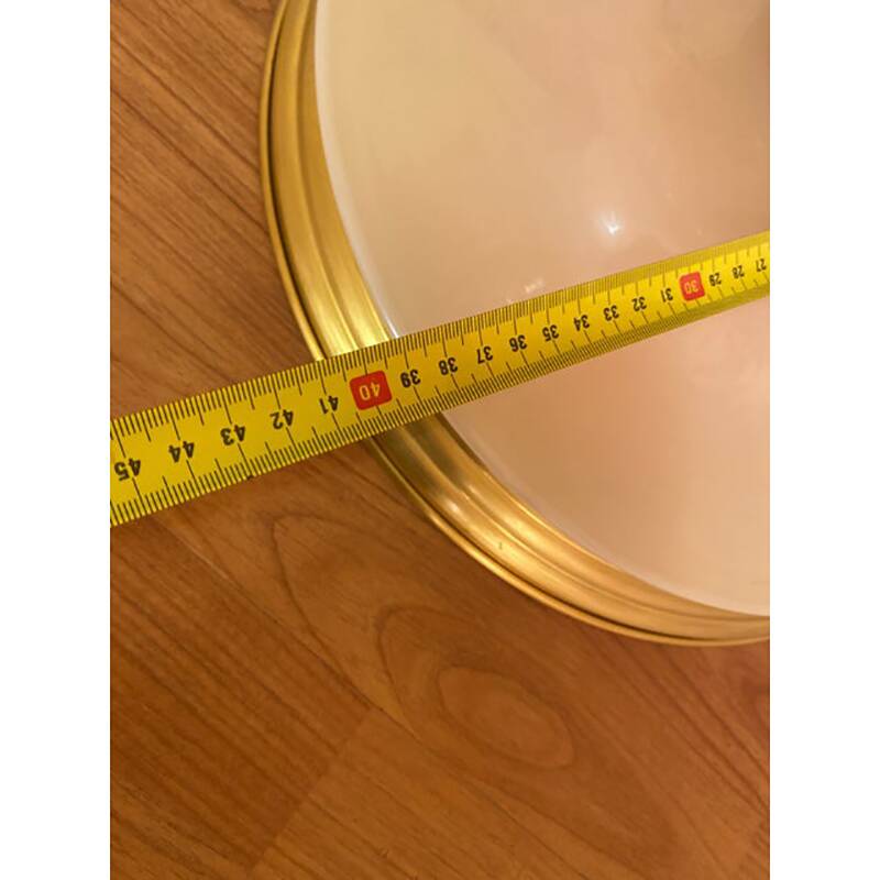 1990s Italian Venetian White and Gold Murano Glass Style Coffee Table in "Seta Color" and Gold