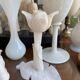 Bougeoir fleur en onyx blanc