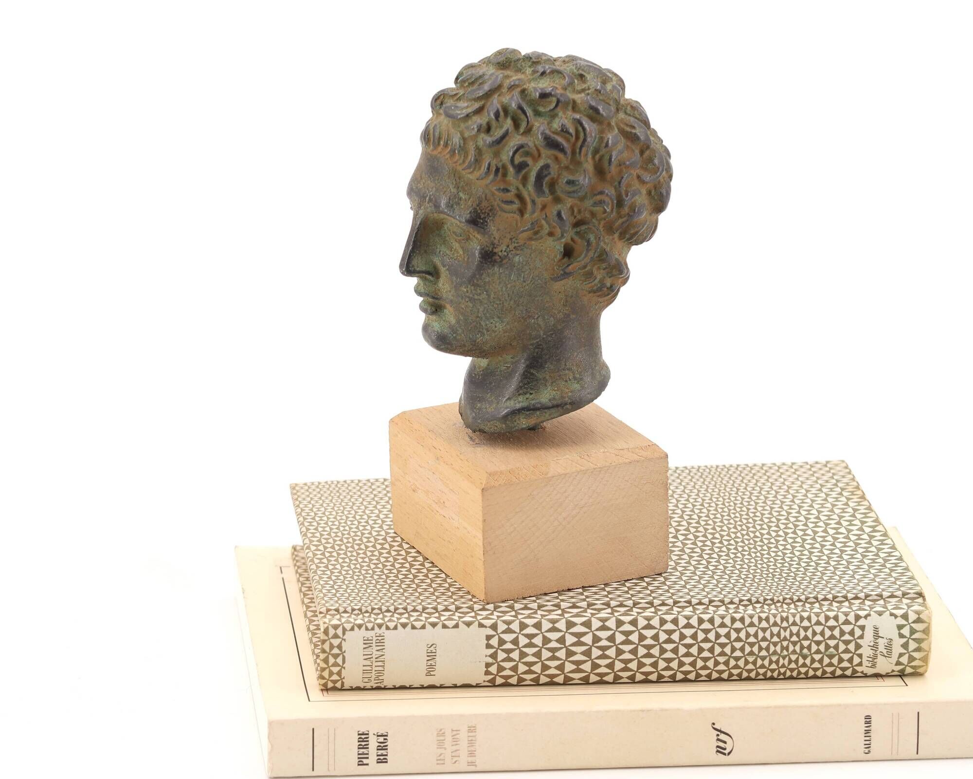 Paperweight bust of Hermes in patinated plaster, 1970s