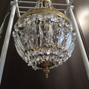 Balloon chandelier in glass and brass