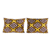 Set of 2 vintage ikat cushion covers 43x56 cm