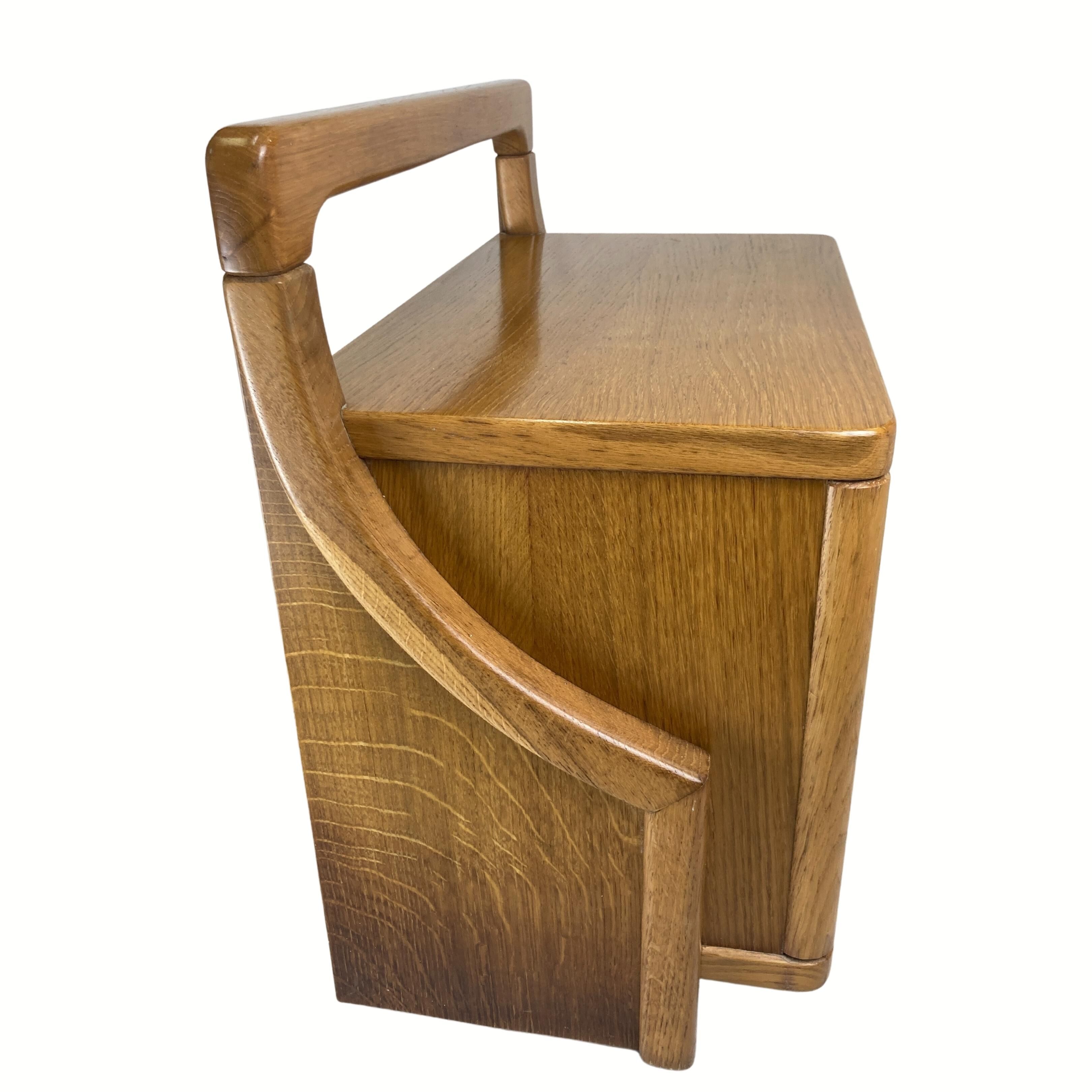Danish scandinavian oak curved free form night stands or side tables, 1970s