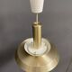 Lampe à suspension en métal VEB couleur laiton et blanc années 1960