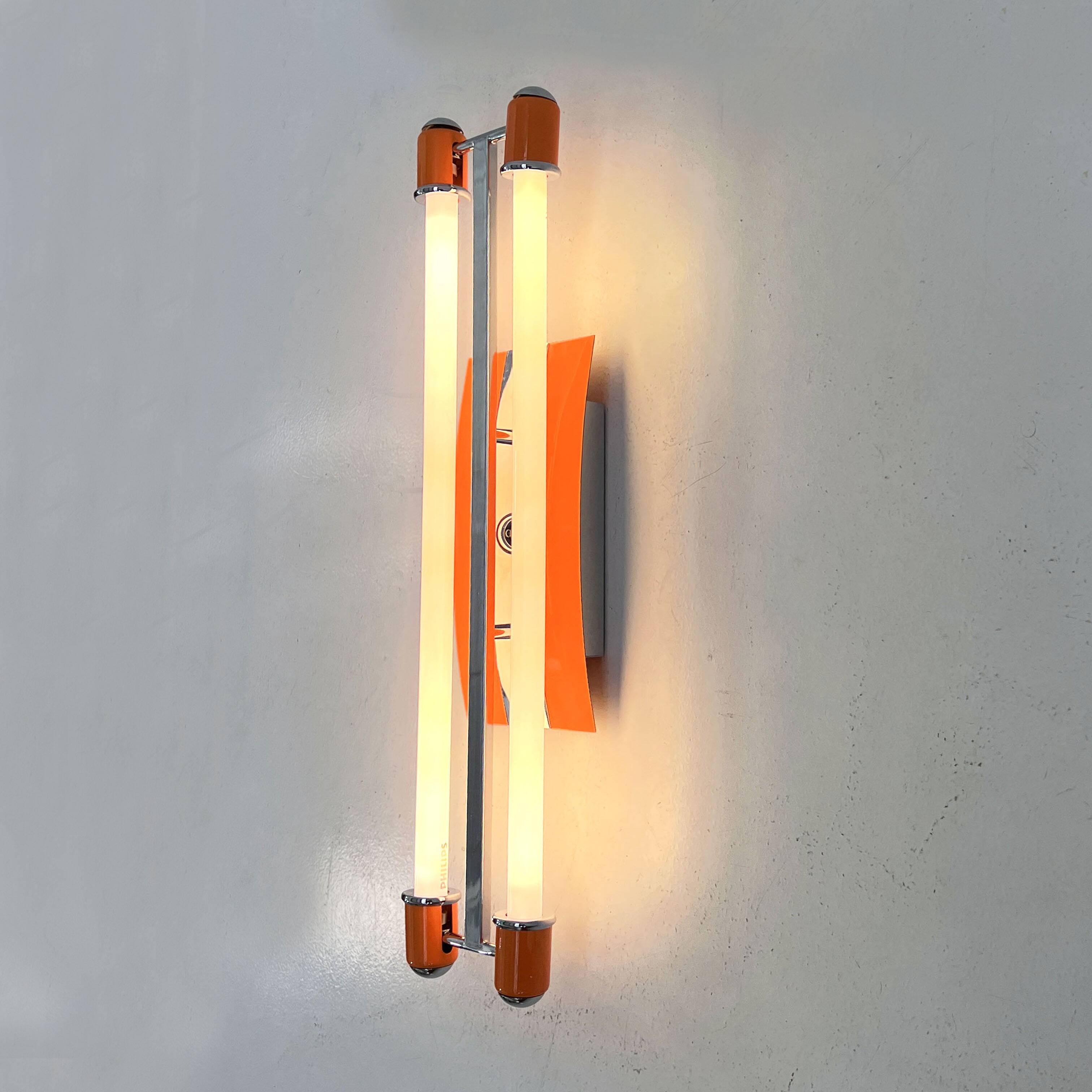 Neon Orange Wall Light, 1990