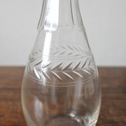 Antique crystal carafe engraved with a laurel leaf frieze
