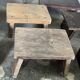 Small auxiliary stool in light upcycled teak (3276)