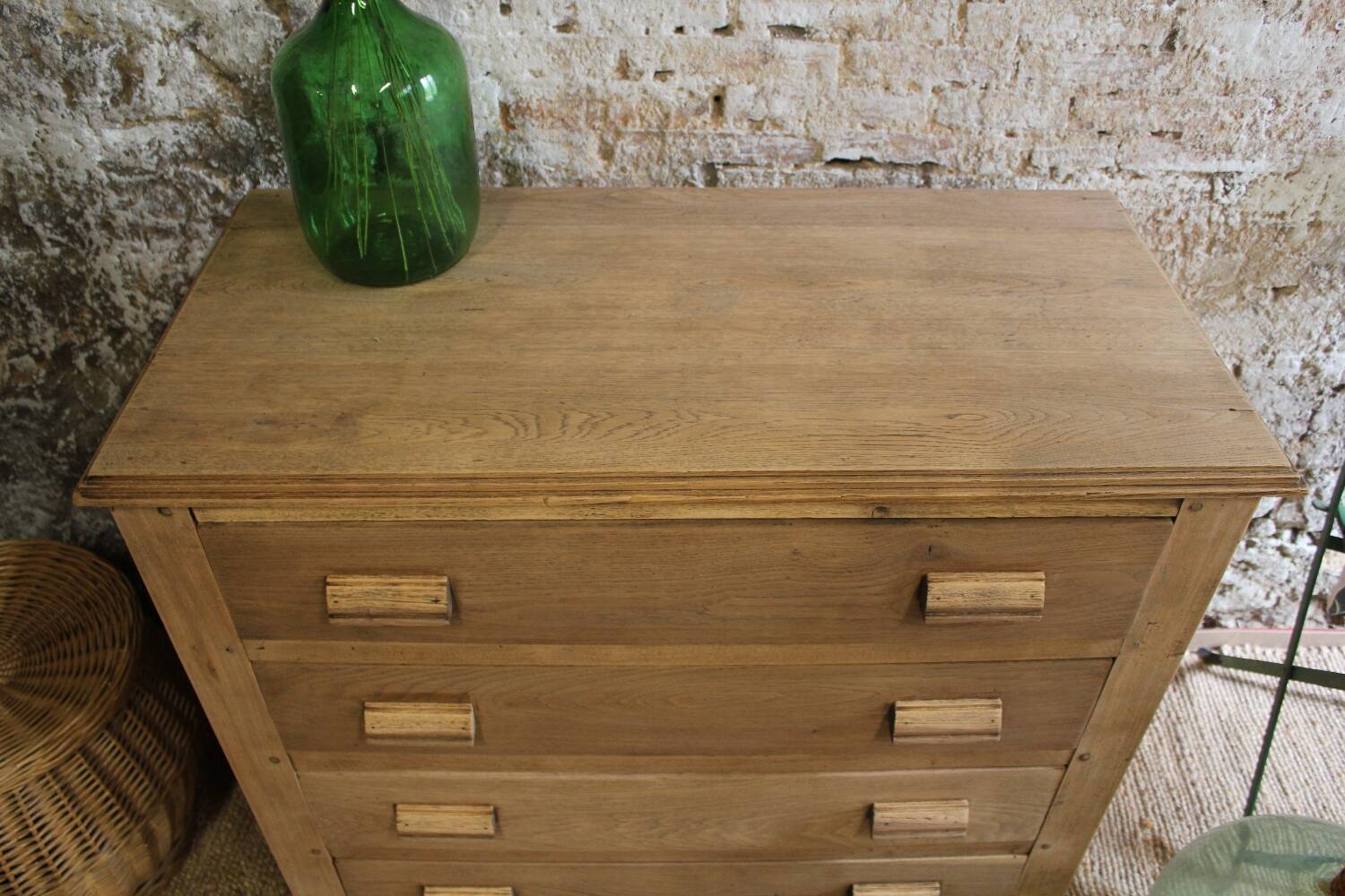 Meuble de métier, commode en chêne massif