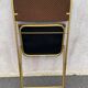 Chaise pliante dorée lafuma velours damier  60/70’s