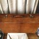 Vintage suitcase in indoor leather light khaki fabric