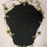 Vintage Tole Mirror with Flowers, circa 1970s