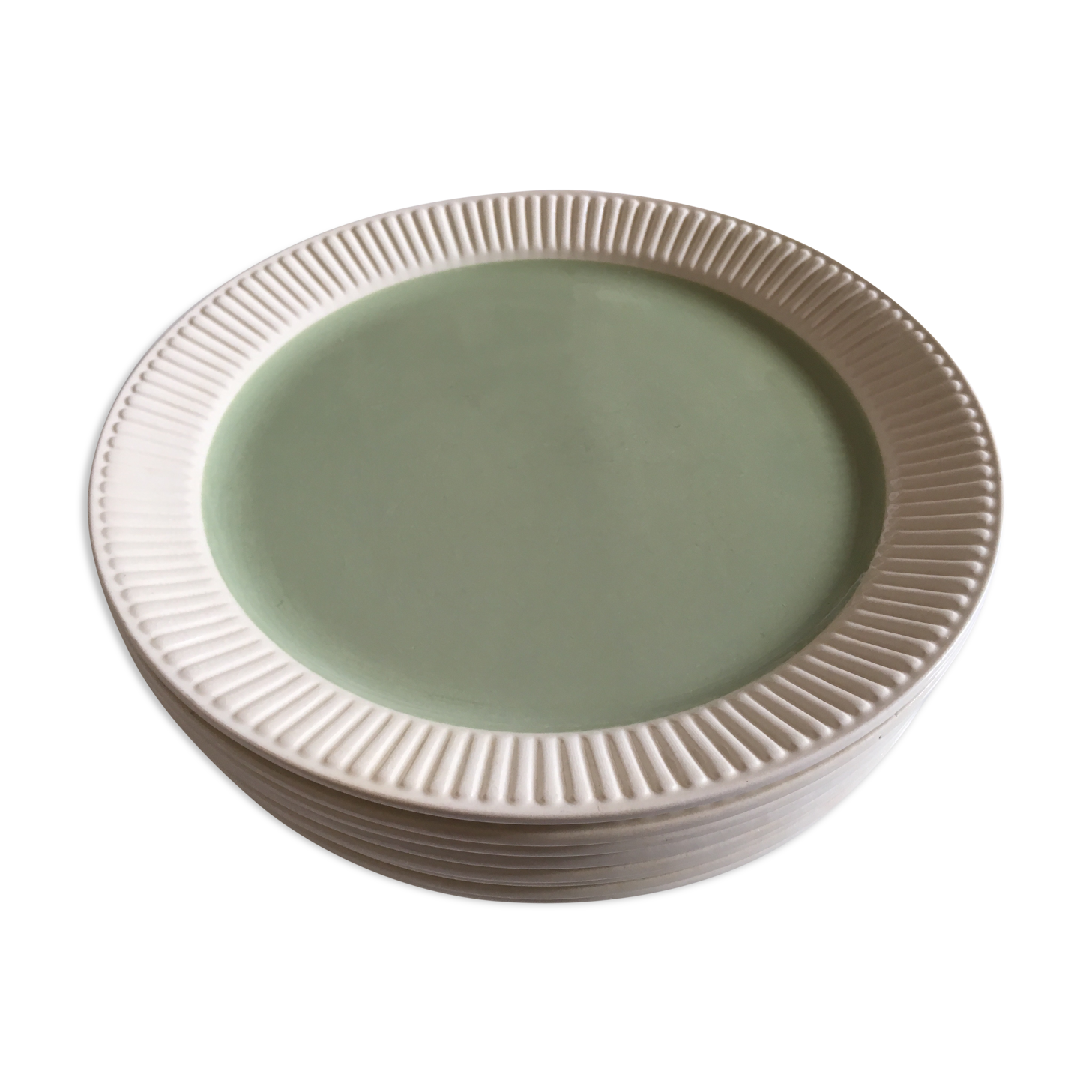 set of 8 plates in faience Capri de Villeroy and Boch 1950