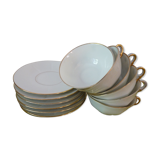 6 cups and white porcelain cups of Limoges