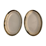 Pair of Saint Amand Ceranord gold and green porcelain dishes