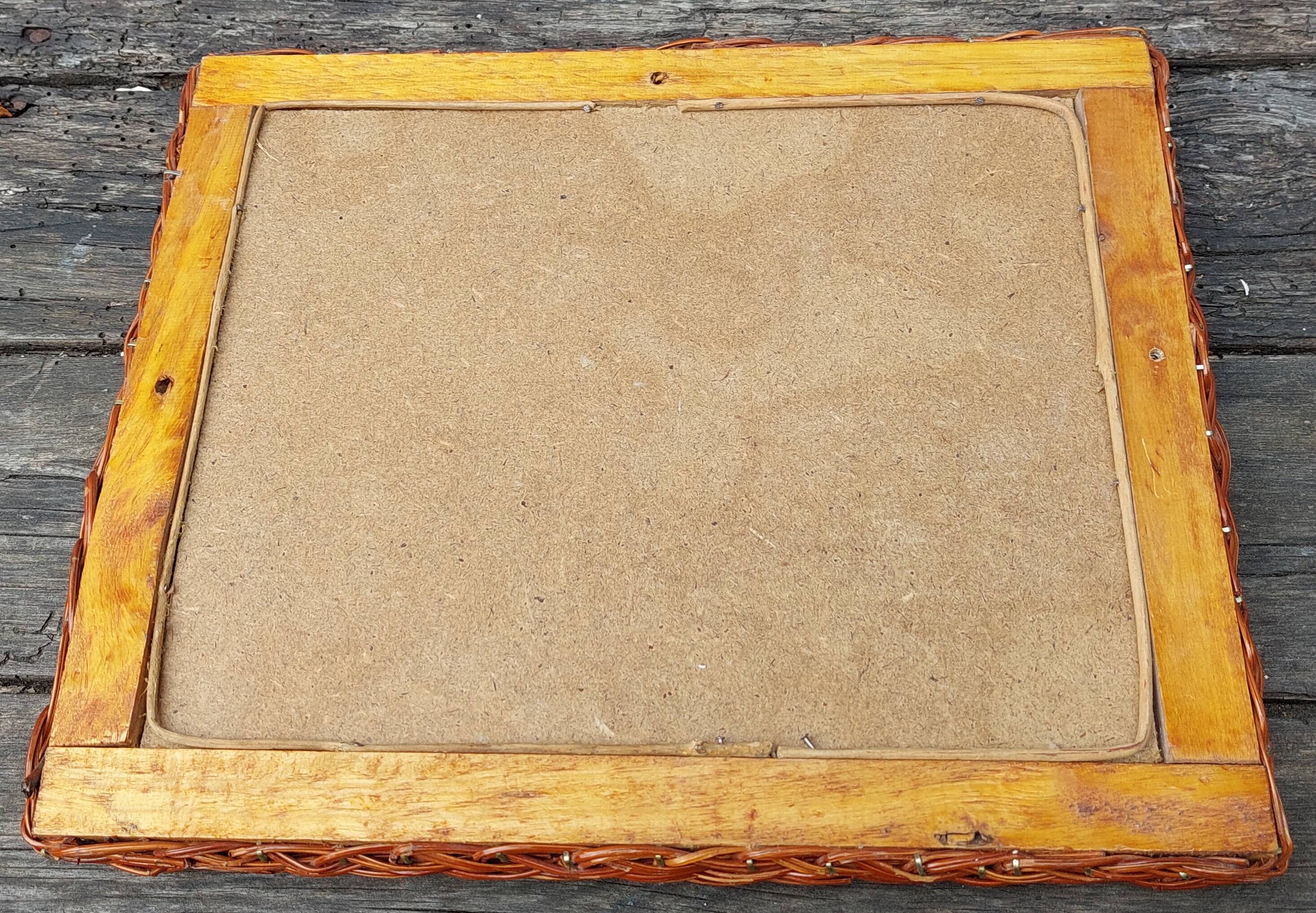 Rattan mirror 31 x 26 cm