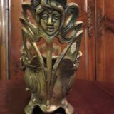 Gardener pinholders bronze and zinc style Mucha