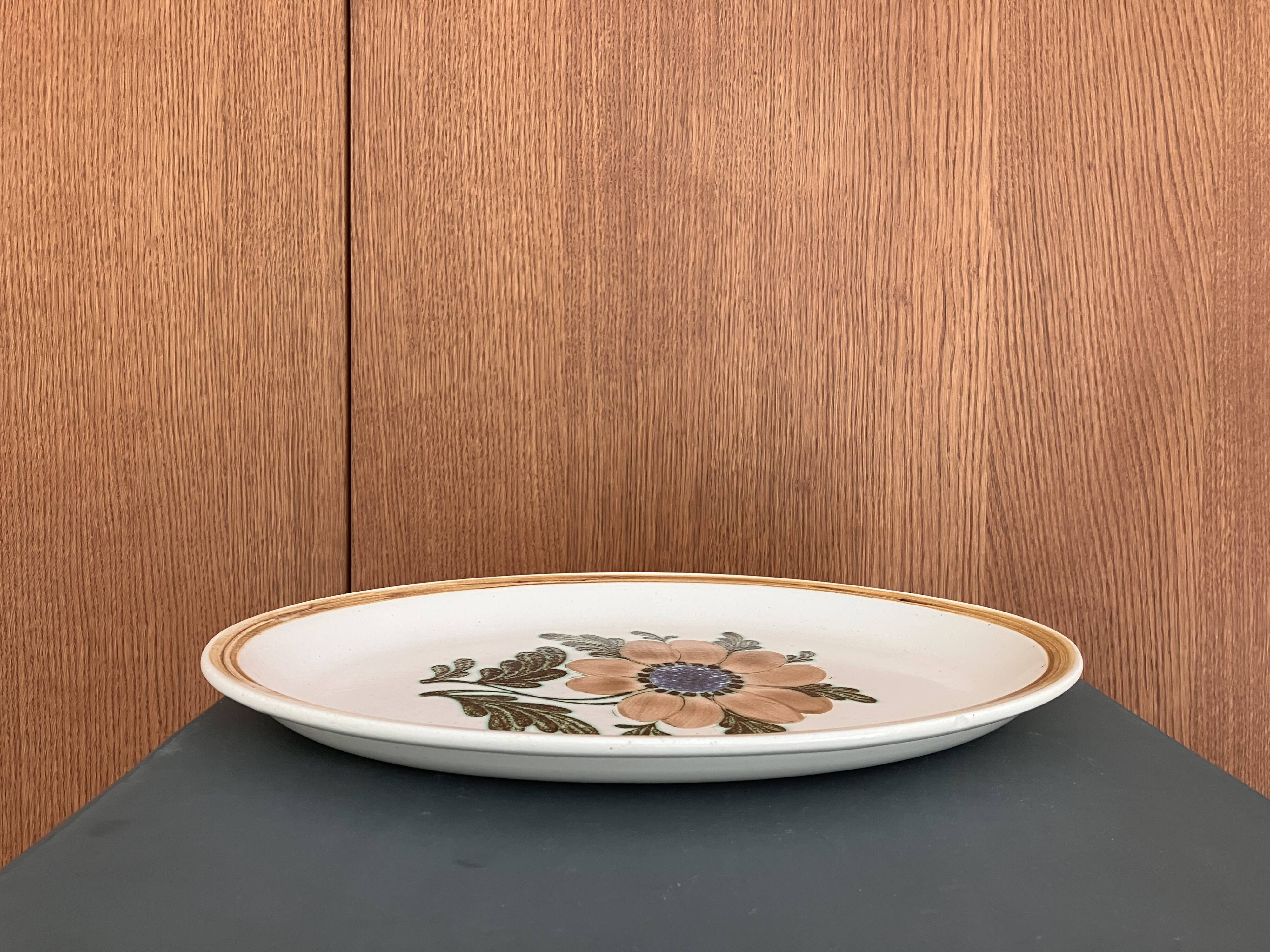 Large oval floral Gien dish