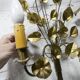 Pair of double flower bouquet sconces in brass 1960