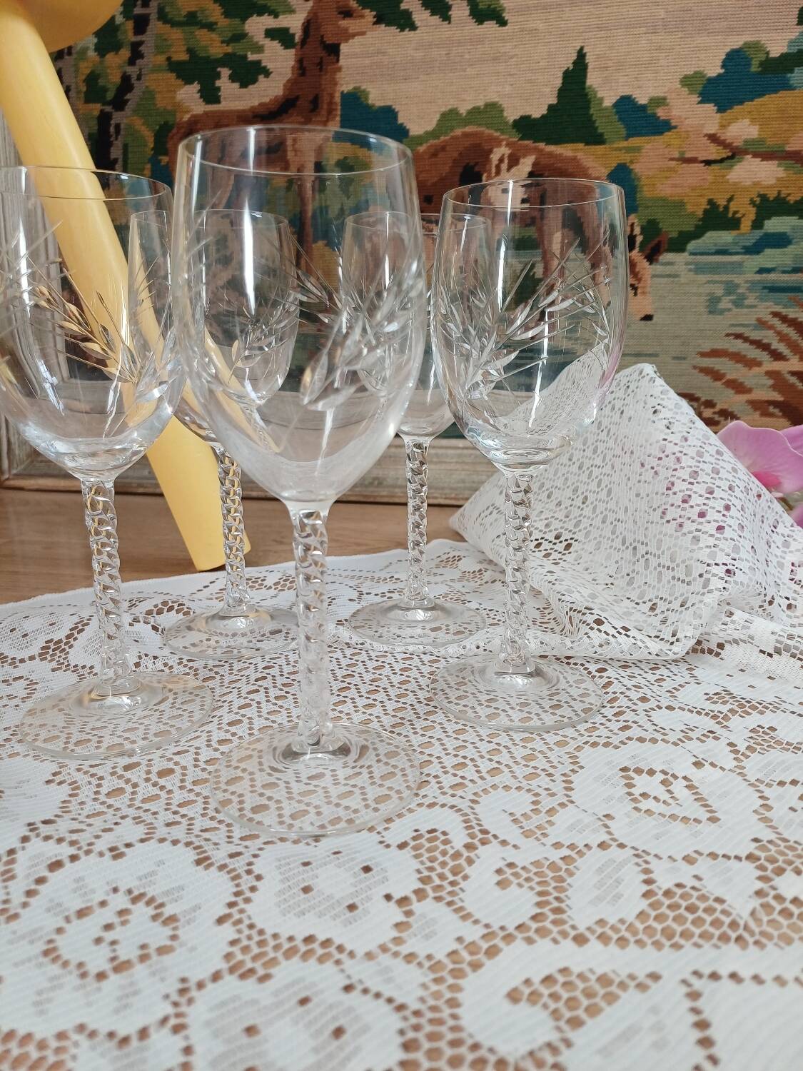 Crystal D'Arques footed glasses