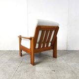 Vintage pine wood armchair, 1960s