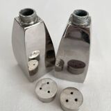 Vintage chrome metal salt and pepper shakers