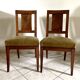 Paire de chaises en bois et velours côtelé vert de style Directoire