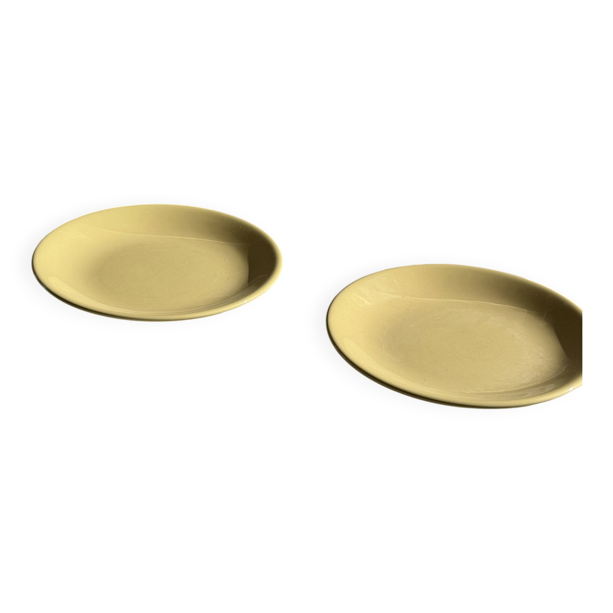 Set of 2 large yellow plates without brand D25.5