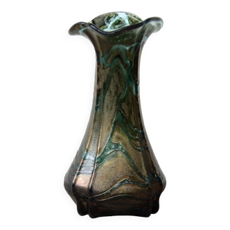 Art Nouveau Weinfurter Glashutten Germany Iridescent Tourmalin   Glass   made in the '80s