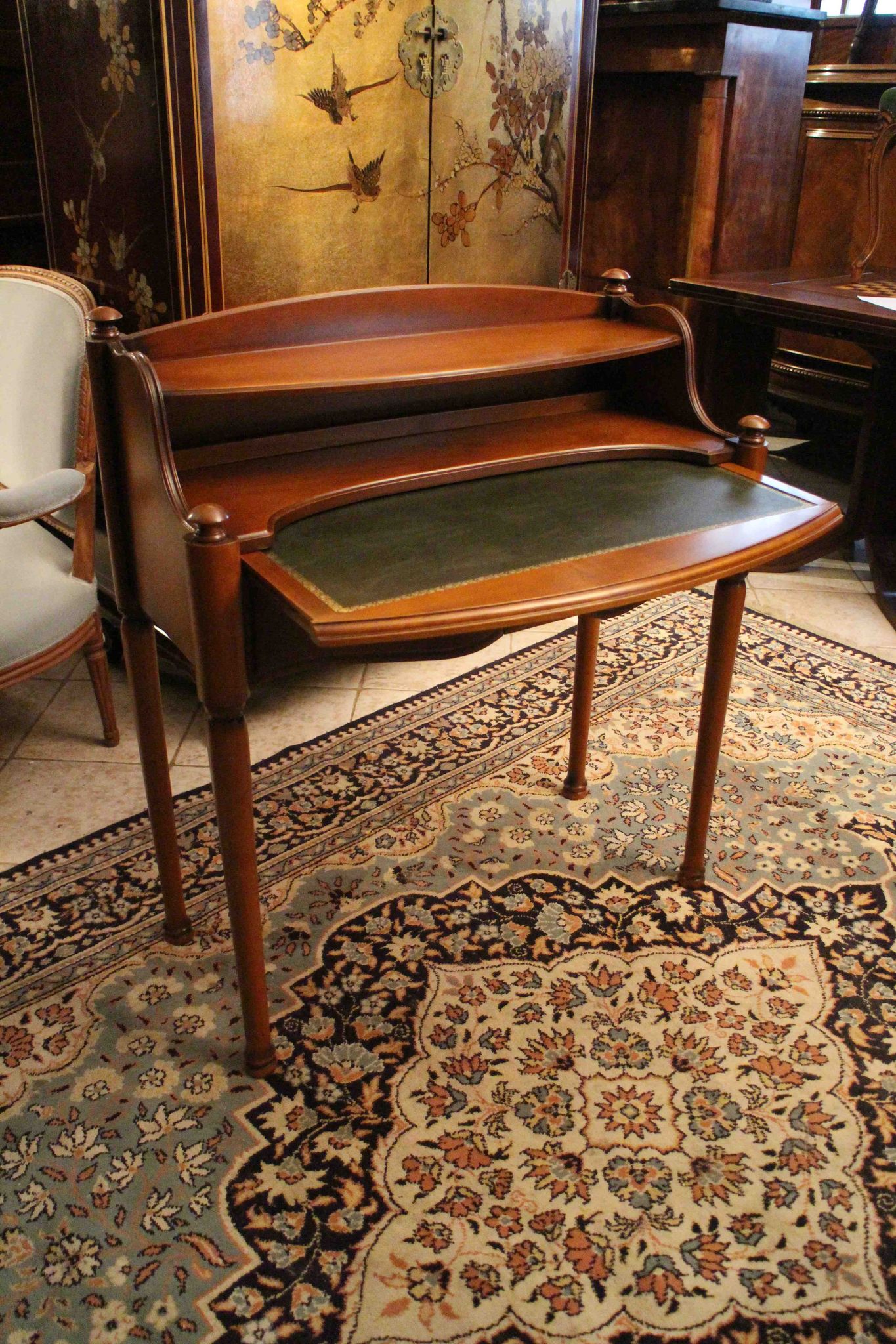 Secretary of the day with a sliding tray and Louis-Philippe leather