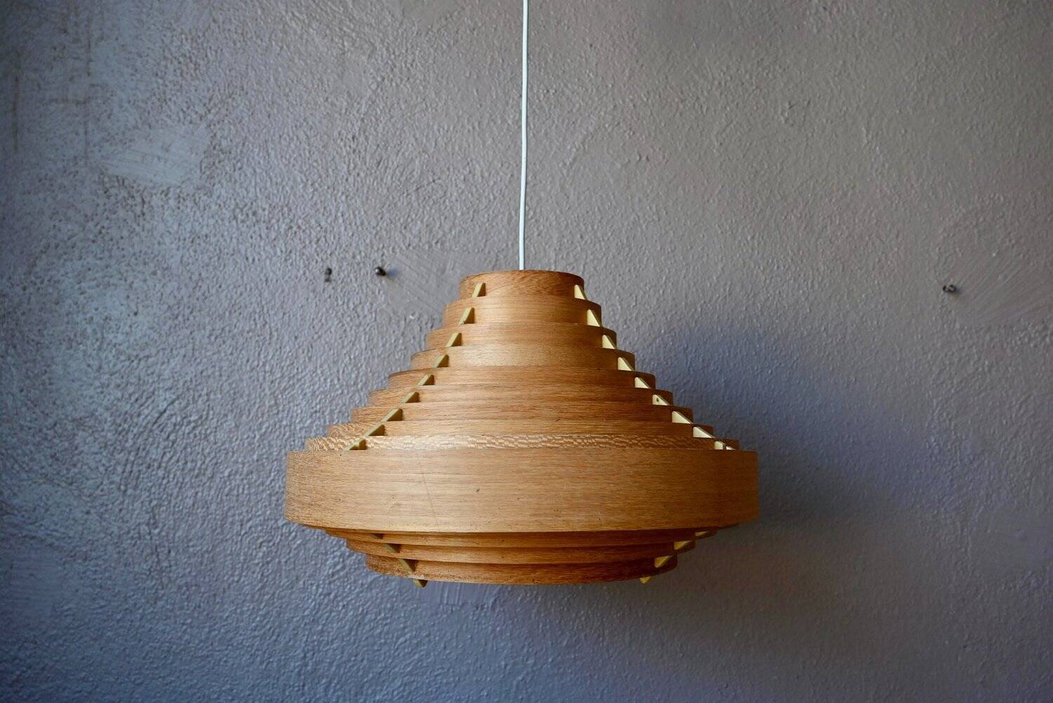 Vintage Scandinavian suspension lamp with slats by Hans-Agne Jakobsson from the 1960s.