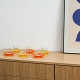 Set of glass cups, Italian design, 1970s, manufactured by Fratelli Guzzini