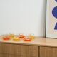 Set of glass cups, Italian design, 1970s, manufactured by Fratelli Guzzini