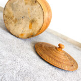 Cylindrical wicker basket, Italy 70's