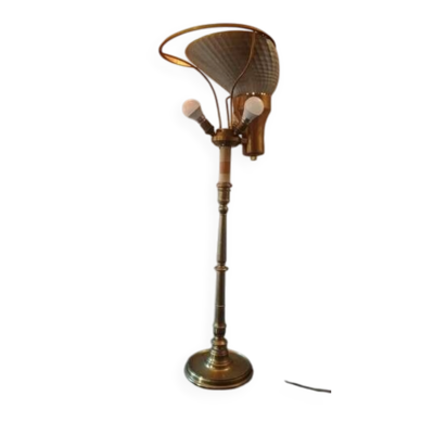 Lampadaire Lampe de table signé maison Malabert 1930 Art Déco DLG bagues Quinet